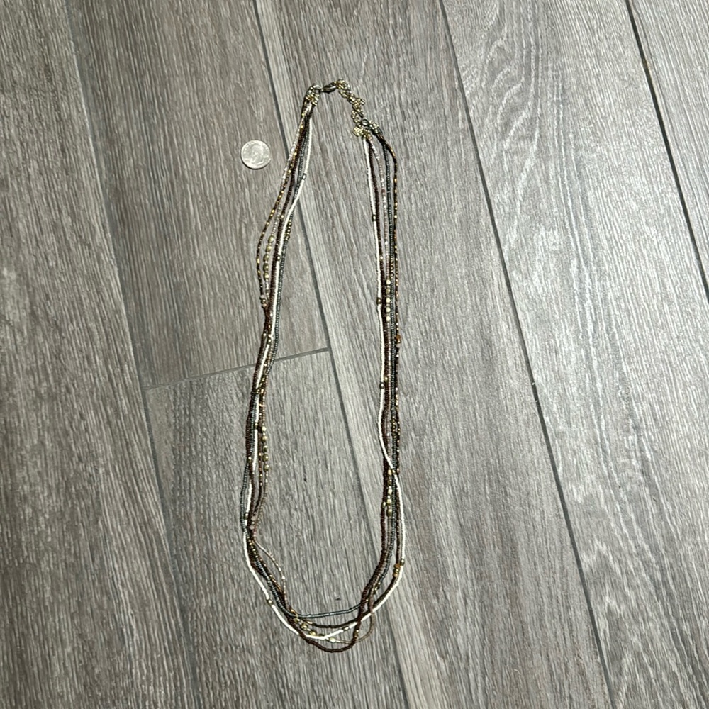 Premier Designs multi strand necklace.  Golds and browns.
